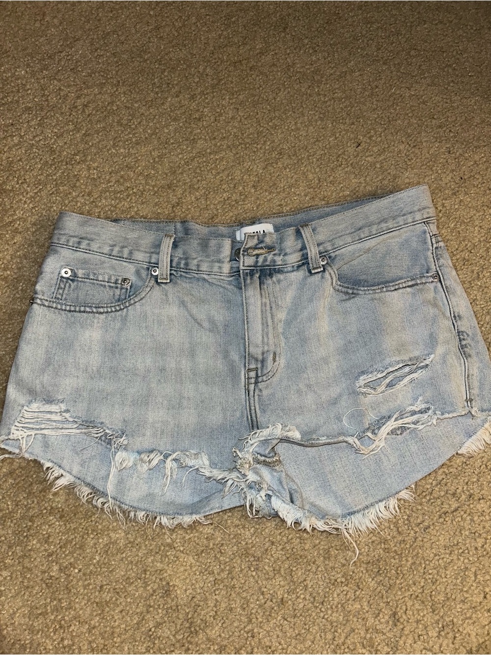 Pistola Light Blue Distressed Denim Women’s Shorts